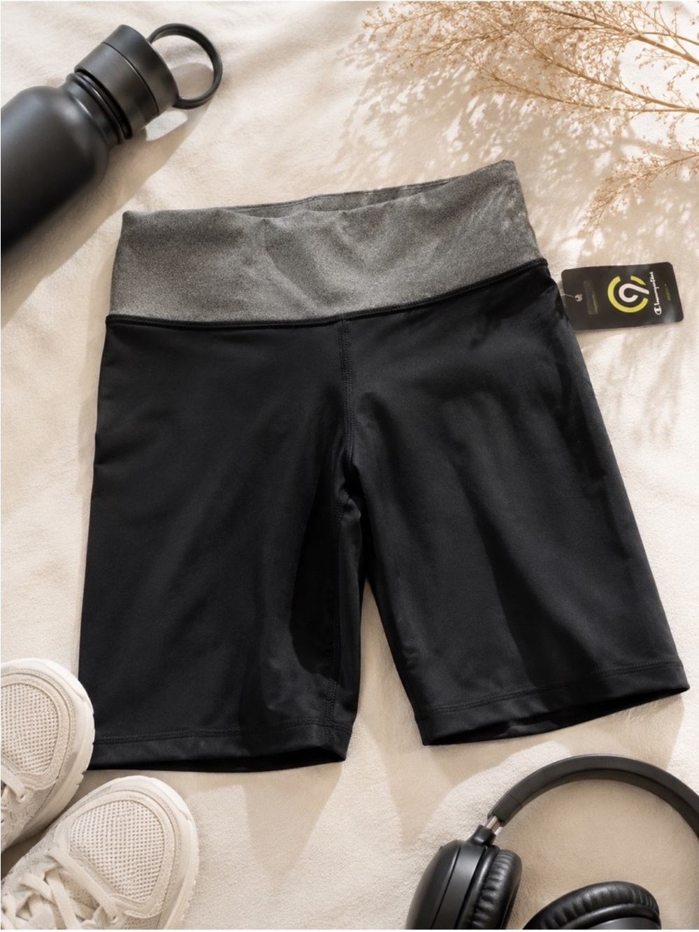 Champion new with tags tight compression black bike shorts womens medium…